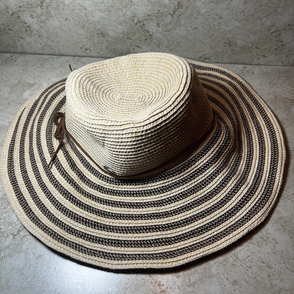 Scala Hat Handmade Woven‎ Straw Hat Women's One Size Beige Boho Sun Gardening - Picture 3 of 7